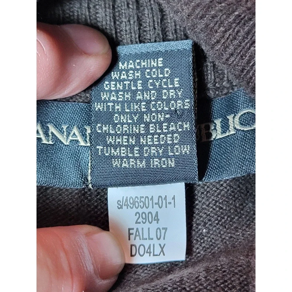 Banana Republic Brown Cashmere Blend Ribbed High Collar Button Front Sweater XXL